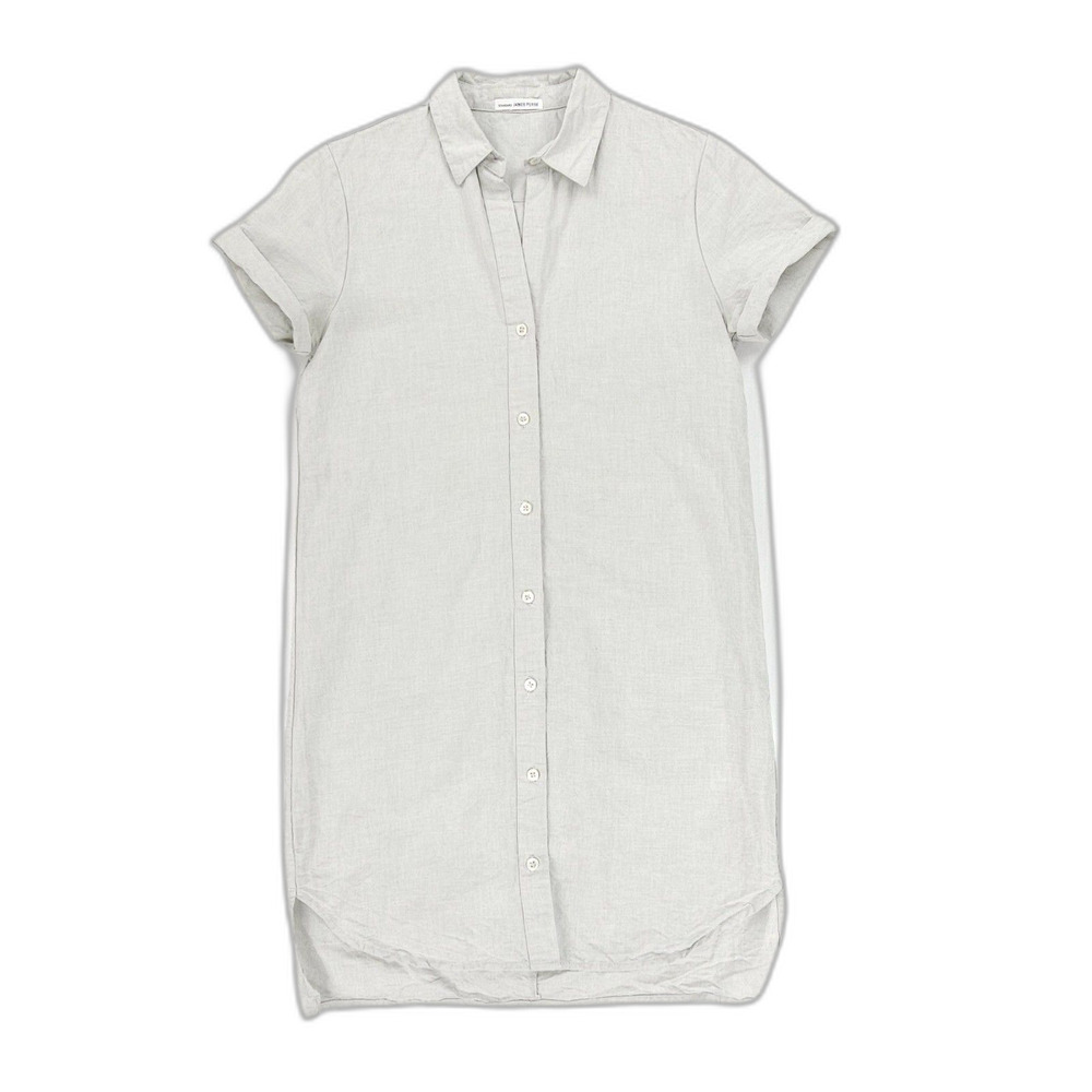 JAMES PERSE Silt Pigment Linen Shirt Dress Minimal Preppy Resort Modern Boho